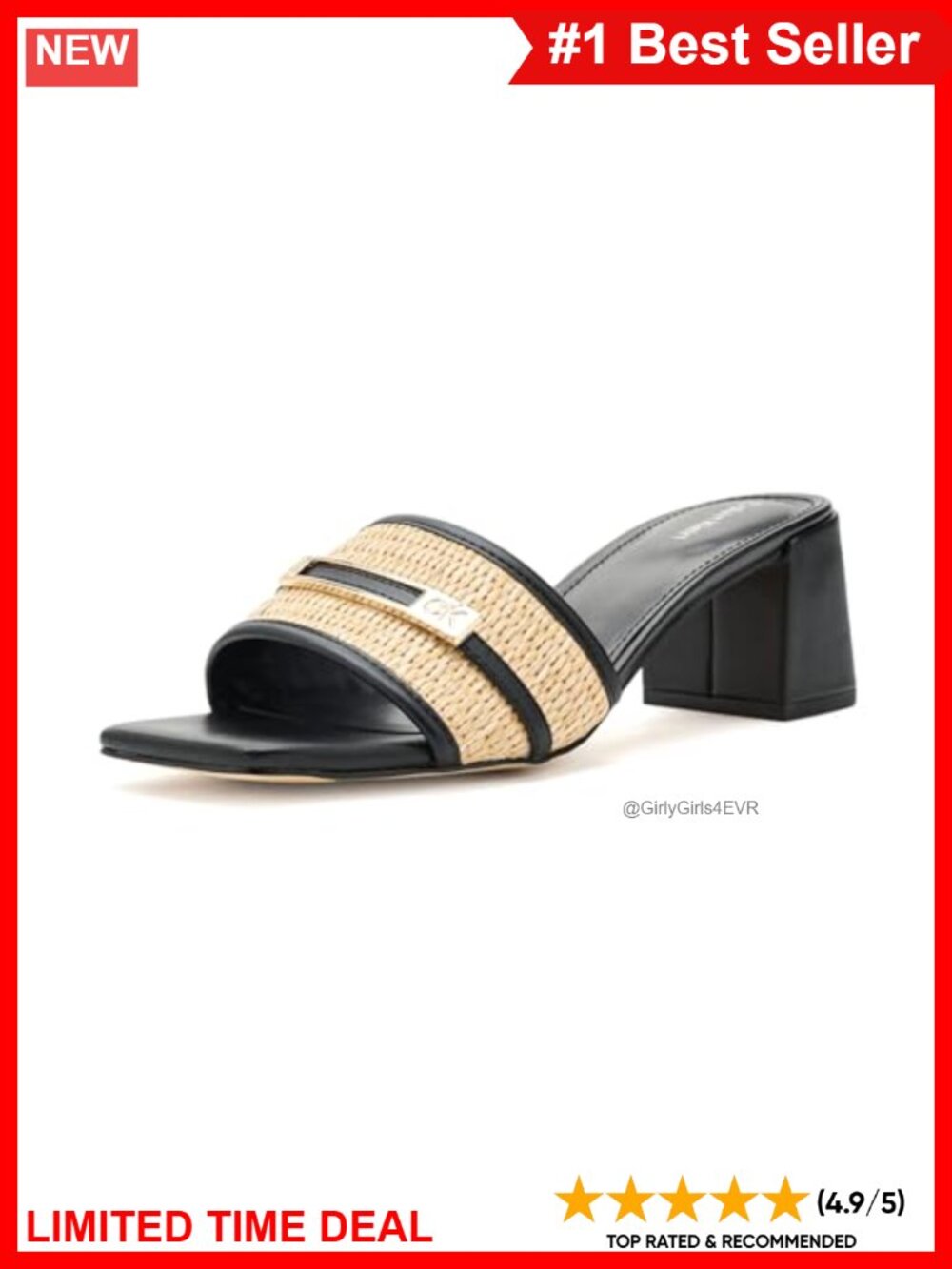 Calvin Klein Paloma Block Heel Sandals Slip-On Dress Shoes